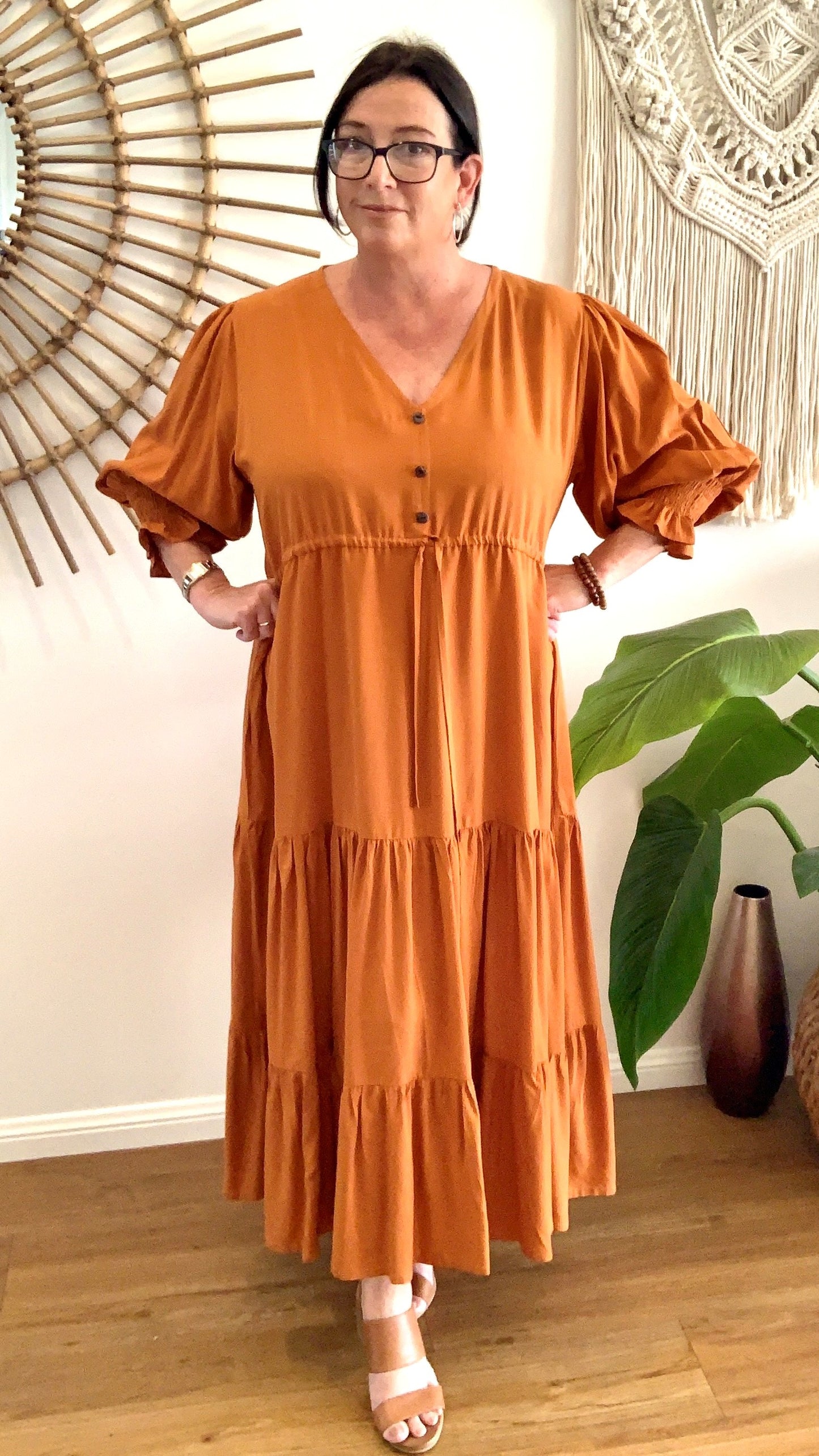 SOPHIE maxi dress in Sunburnt Orange