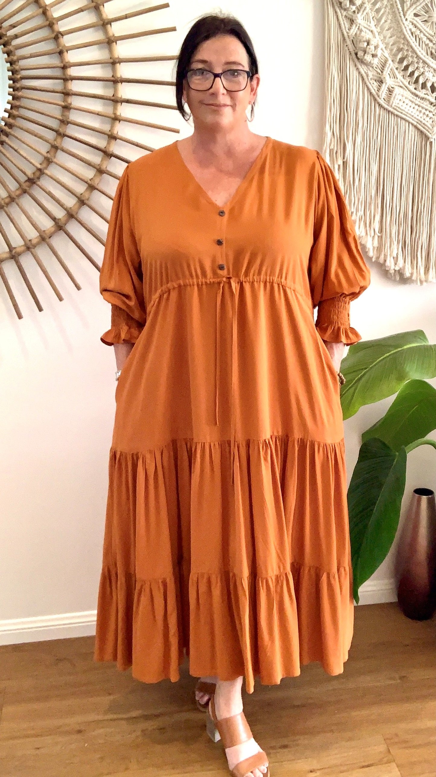 SOPHIE maxi dress in Sunburnt Orange